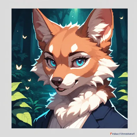 furry, anthropomorphic character, highly detailed facial features, expressive eyes, fluffy fur, whimsical expression, dynamic pose, playful interaction, lush natural environment, sunlit forest clearing, vibrant colors, magical atmosphere, cinematic lightin...