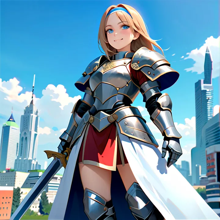 Masterpiece, Best Quality, High Resolution, High Quality, Super Detailed, HD, High Details, Anime style, high fantasy, “Warhammer 40K aesthethic”. Character alone. Front view. Full design.
{{(A 23-years-old Mercenary girl:(appearance: Light-brown medium-le...