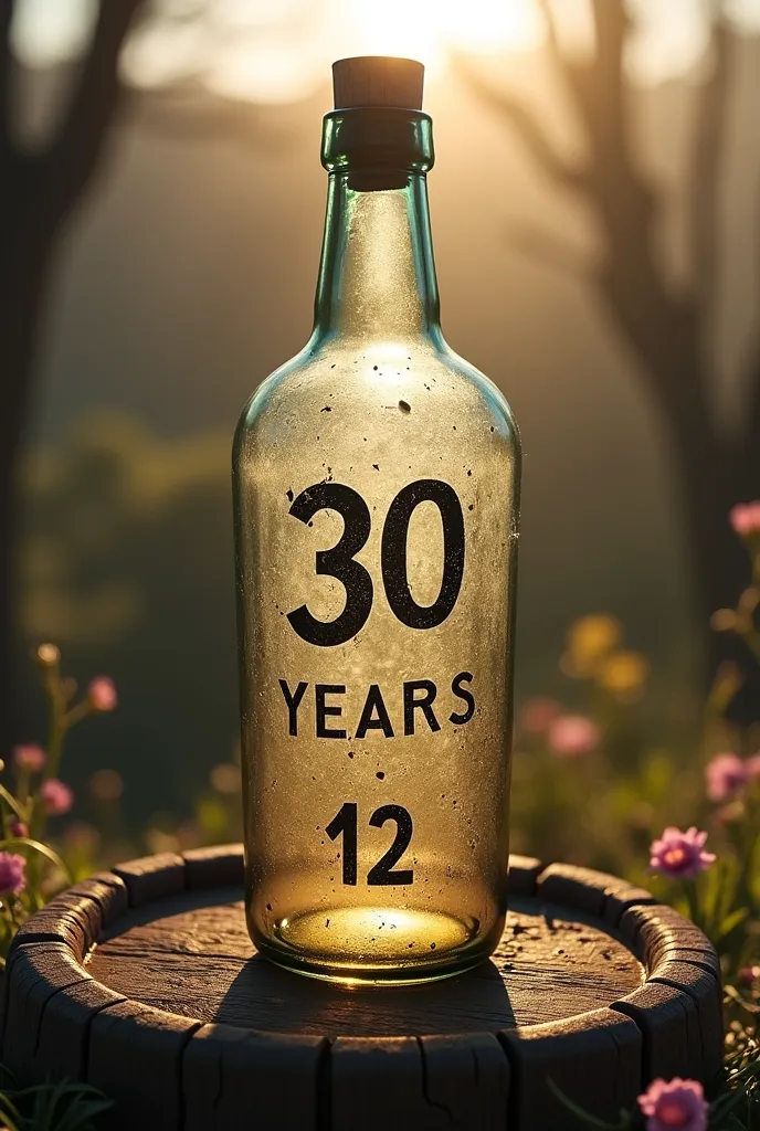 Now, Behind that bottle Put the phrase 30 Years, And April 12 in a big way 