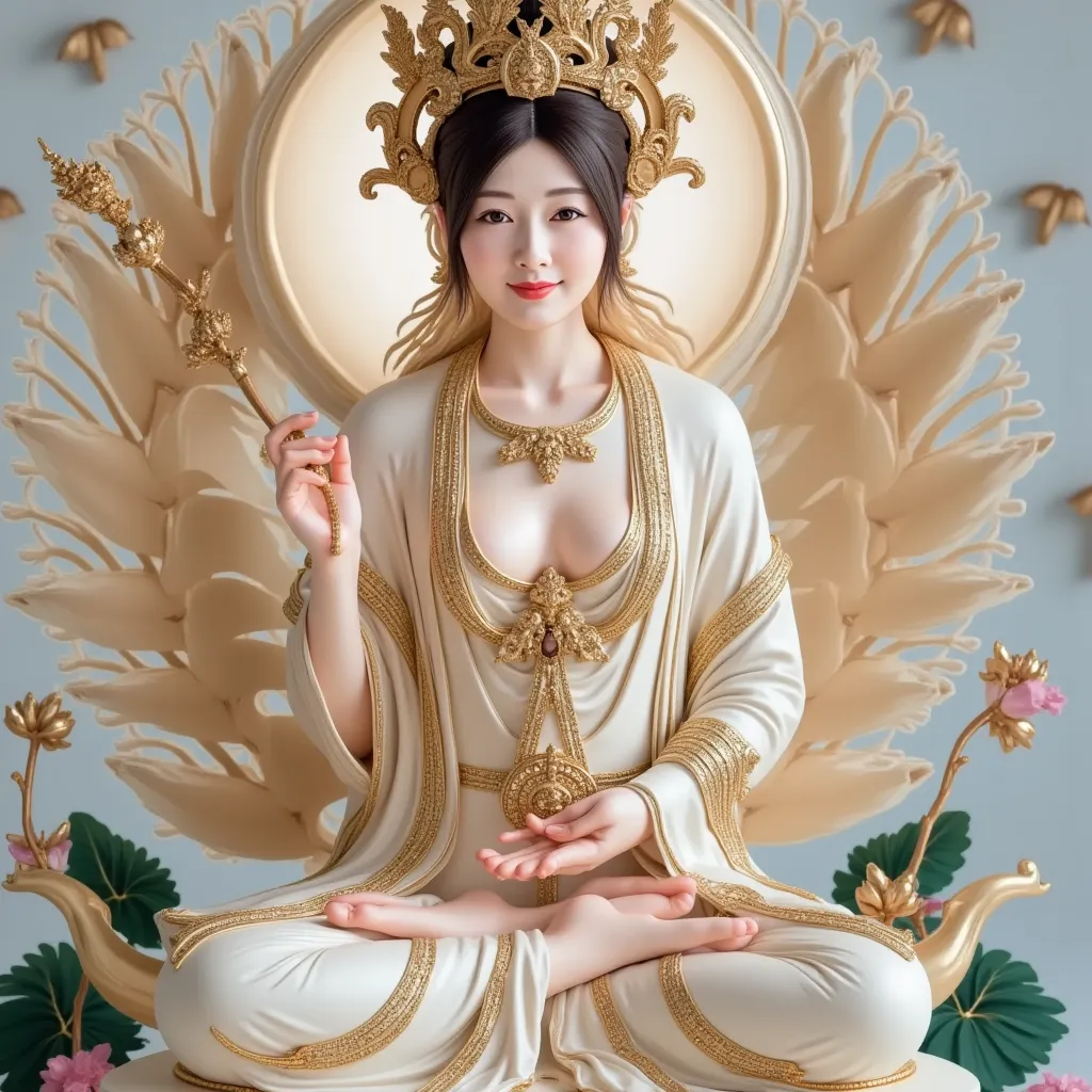 Below is the image of the Buddha of the Buddha Focus on：

1. Appearance and Divinity：

Gentle Mercy，Eye Peace，Smile shows selfless mercy and consolation。

Image Warmth、motherly presence。



2. Symbol around head and hair：

Exquisite crown，symbolizes presti...