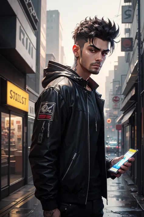 Male in suite  holding two credit cards in front of him, one light-colored and one dark-colored, white background,a digital painting inspired by Liam Wong, trending on Artstation, realism, artwork in the style of guweiz, official fan art, cyberpunk dude, c...