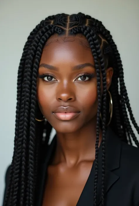 Foto d une coiffure avec des tresses de coiffure protectrices 