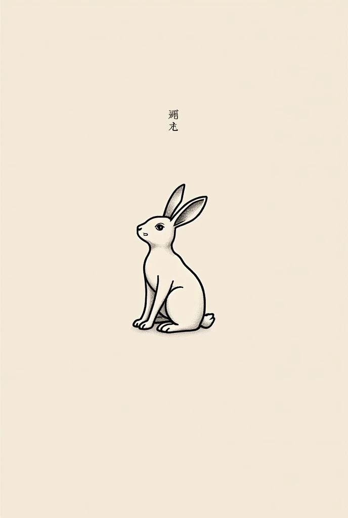 Minimalist tattoo of a chinese rabbit