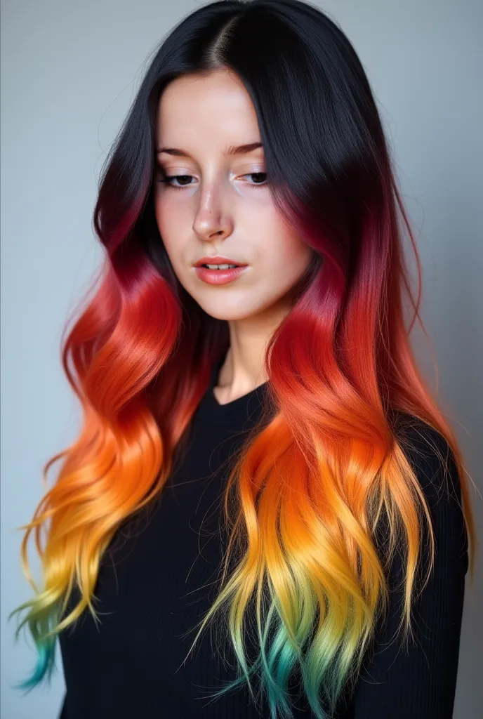 Create an ombre hair image using this picture