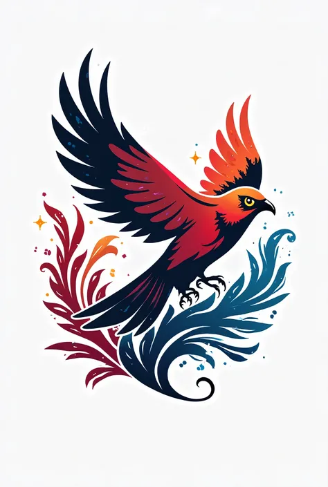 Make cricket logo for cricket fancise from  color theme should from bird nature etc
 red blue black and white
 Much be different and also be positive vibes  

