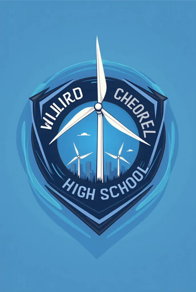 Make a logo for the wind school high school related to technology