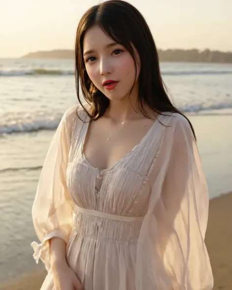               high resolution photos of young Japanese female idols in dresses showing off their shoulders . .,           alone,                   sitting and laughing                ,   She is wearing a dress with her shoulders out               .       ,...