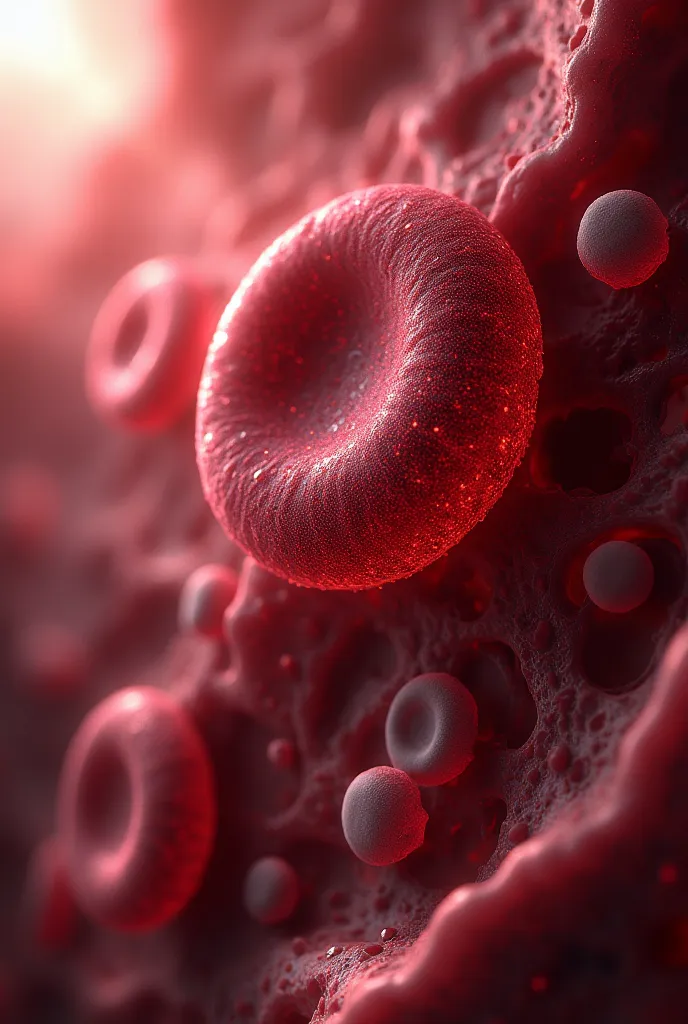 realistic blood system inside the body with cells