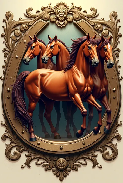 Horse team coat of arms and a horseshoe