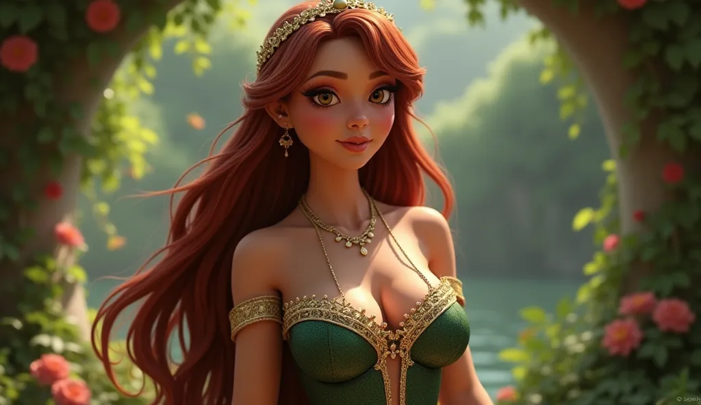 Disney Fiona  princes with big boobs. Full realistic human like 