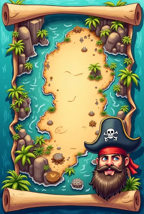 Pirate treasure map cartoony style