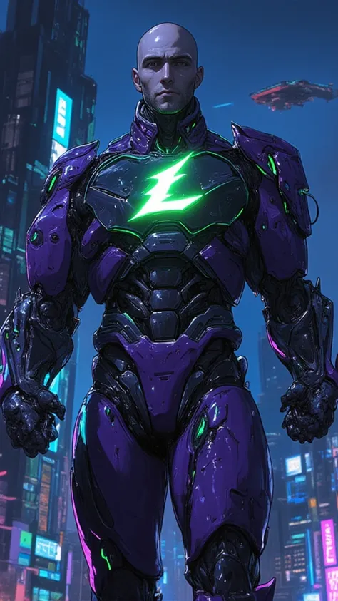 Example of a more detailed prompt:
A stylized illustration of Lex Luthor in a massive, robotic exoskeleton with sharp angles, glowing green lines, and exposed mechanical components. The armor should be predominantly purple and black, with accents of green ...