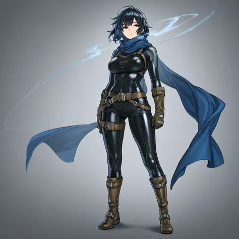    A 20-year-old woman with a sexy and modern style   ,   designed like an anime girl   .    She has black hair with dark blue tips   ,    slightly disheveled to give it a youthful and dynamic touch   . His eyes are big,    in a deep blue that transmits co...