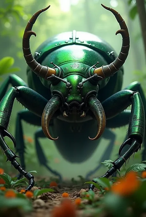 A giant green beetle 