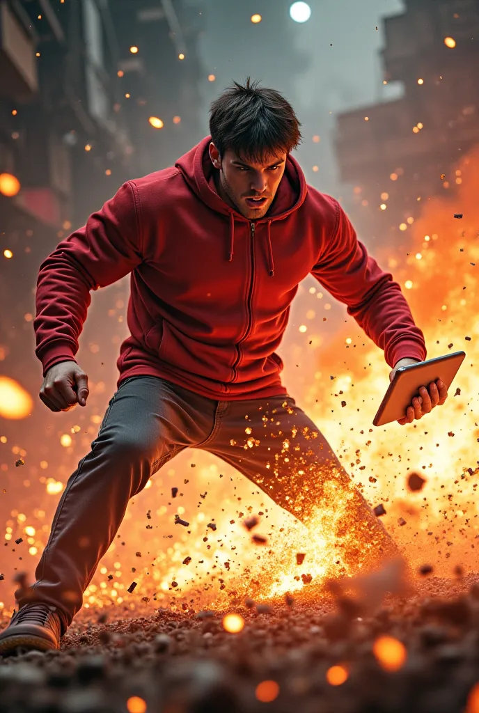 Mr beast blowing up his tablet 
