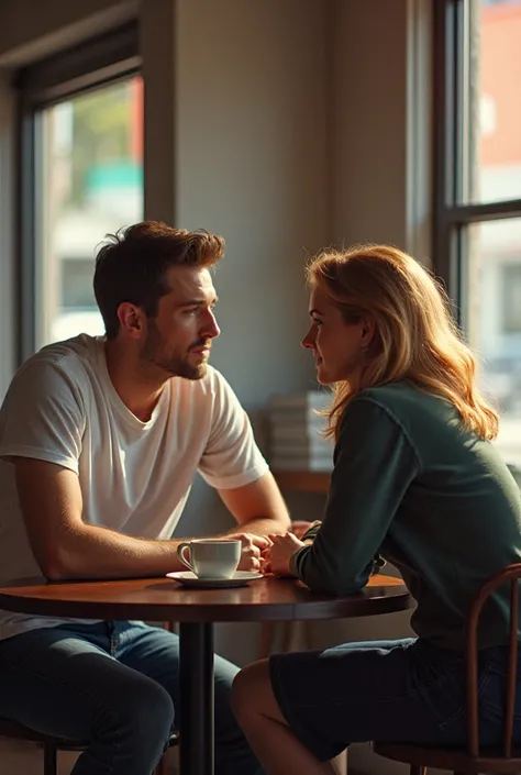 STEVE is sitting at a table, intensely focused on his coffee cup, trying to have a serious conversation with his friend, KAREN.

STEVE
(leaning forward)
Karen, listen to me. This is important. I’ve figured it out.

KAREN
(confused)
Figured what out?

STEVE...