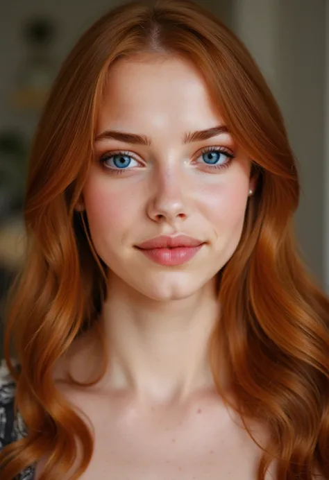 
Molly has tight hair, pale skin dotted with small freckles that give her a youthful appearance, fresh glow . Her long copper hair falls into soft curls, often styled to perfection or allowed to flow naturally. Her bright blue eyes shine with kindness and ...