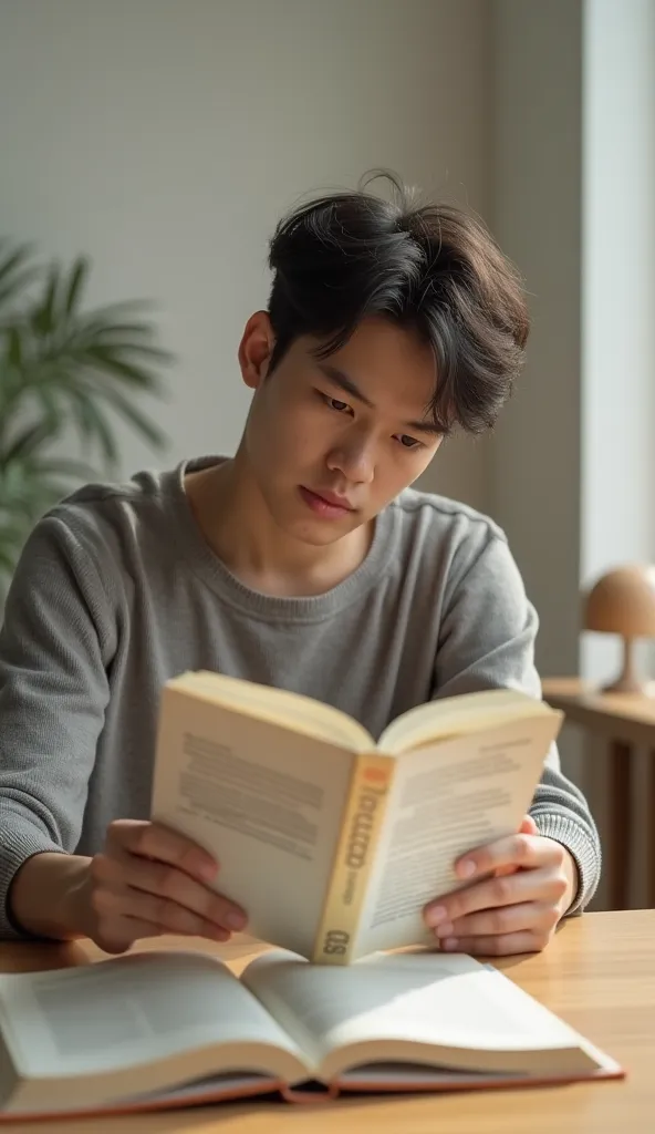 A person ignoring a book about finance. with an ultra-realistic image in 8k