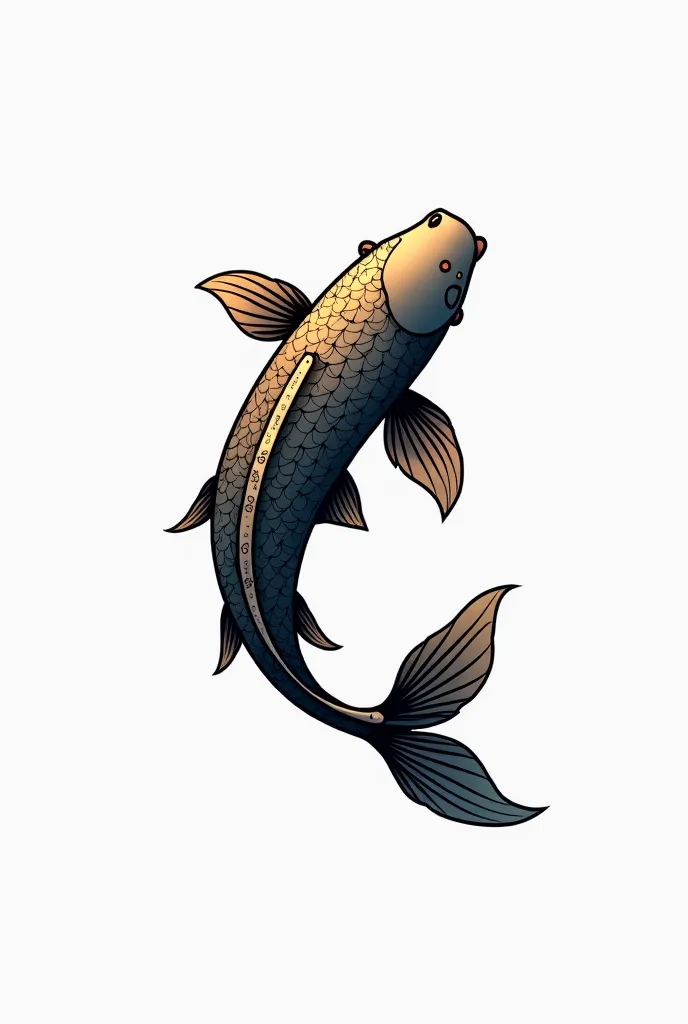 Create a logo for an industrial design company called arc a line with a koi fish