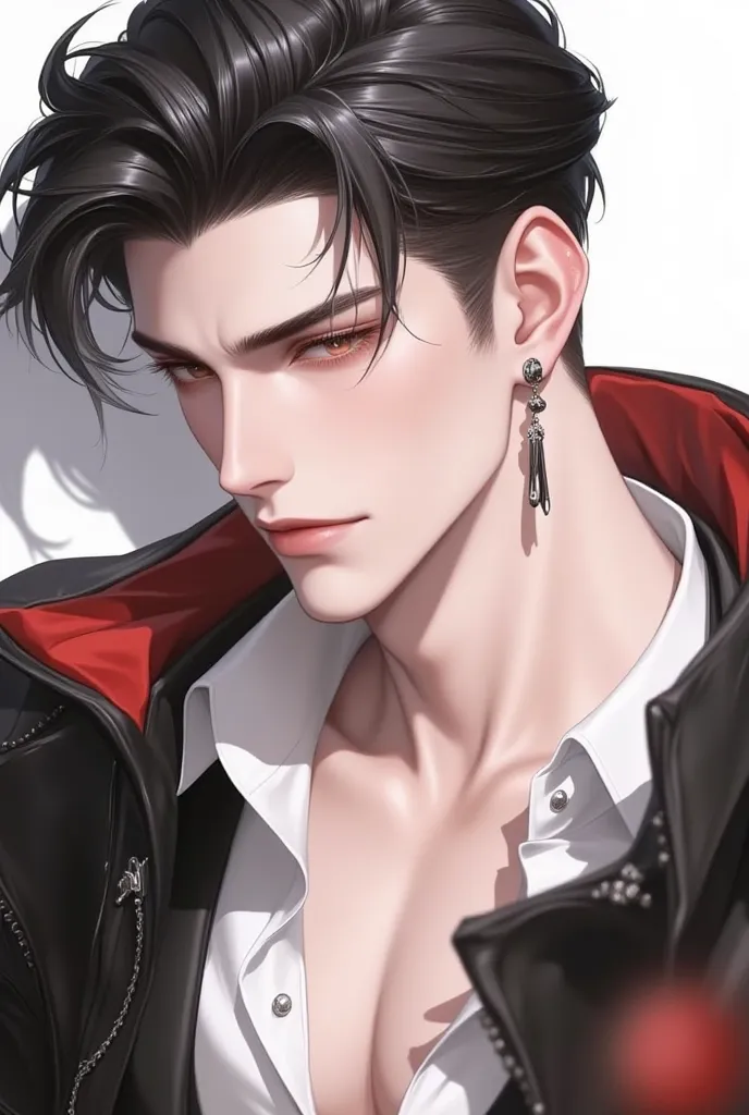  cute anime character ,Muscular,charming,wear earrings