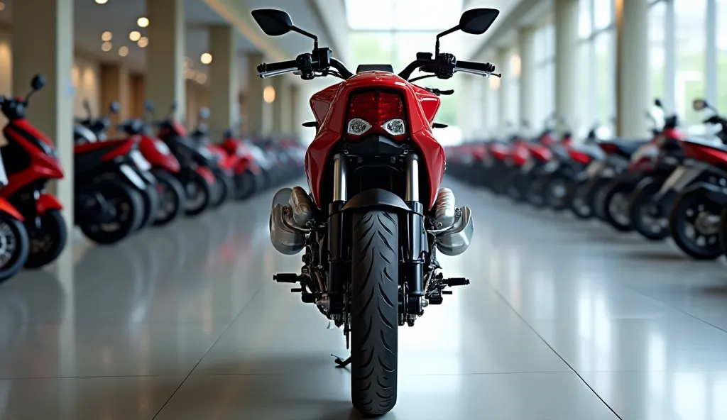 Hero Xtreme 160R red  back side in showroom 