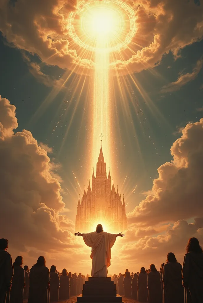 The new Jerusalem will descend from heaven and Christ will accompany it from his throne