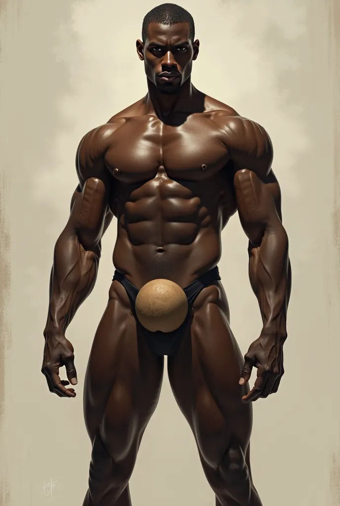 Naked black man with his big cock out 