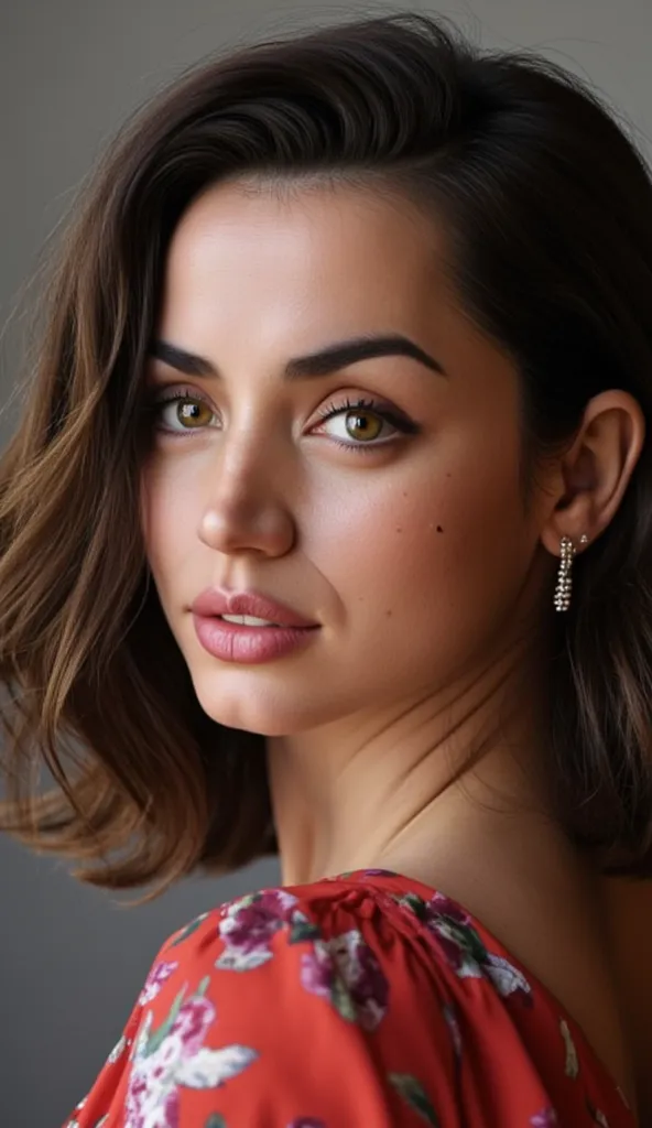 Ana de Armas:

*height and weight :*

- Measures approximately 1,68 meters ( 5 feet 6 inches ) in height.
- Your weight is around 54 delicate (119 pounds).

*hair:*

- Color: #2E2F30 (dark, almost black).
- Texture: smooth and silky.
 - Width : long, reach...