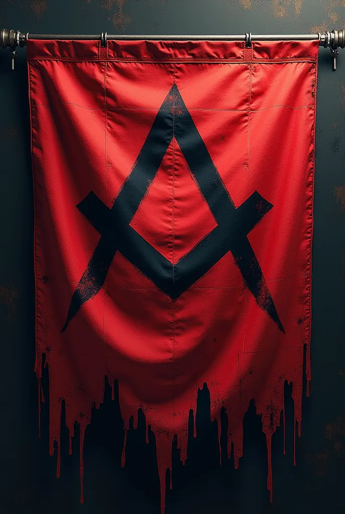 Antifa flag with square and Masonic compass