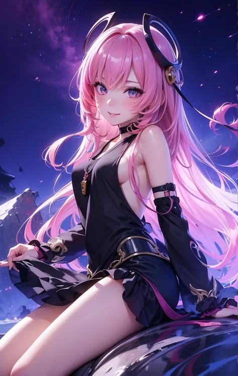 best quality, masterpiece, highly detailed,1girl, Boa Hancock, , (masterpiece:1.5), Detailed Photo, Smiling, Sexy, (8K, Best Quality: 1.4), (1girl), Beautiful Face, (anime realistic Face), (pink Hair, long Hair: 1.3), Beautiful Hairstyle, Realistic eyes, b...