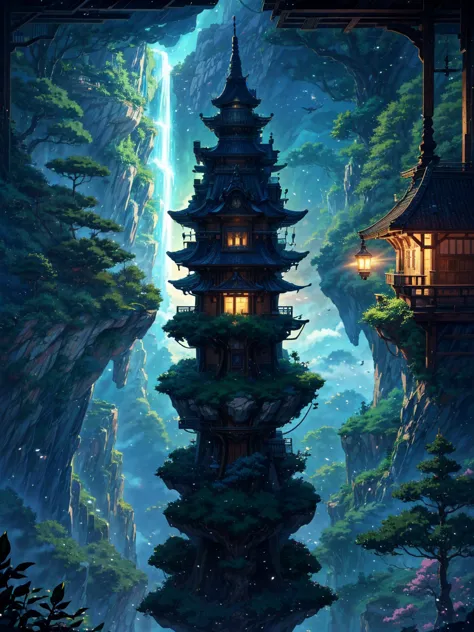 Generate a 4K  (400x900 )  image in the enchanting style of the anime Studio Ghibli , portraying a quintessential world of heaven that no one has ever seen or imagined,  Emphasize the aesthetics of Studio Ghibli with soft colors :: illustration --ar 4 :9