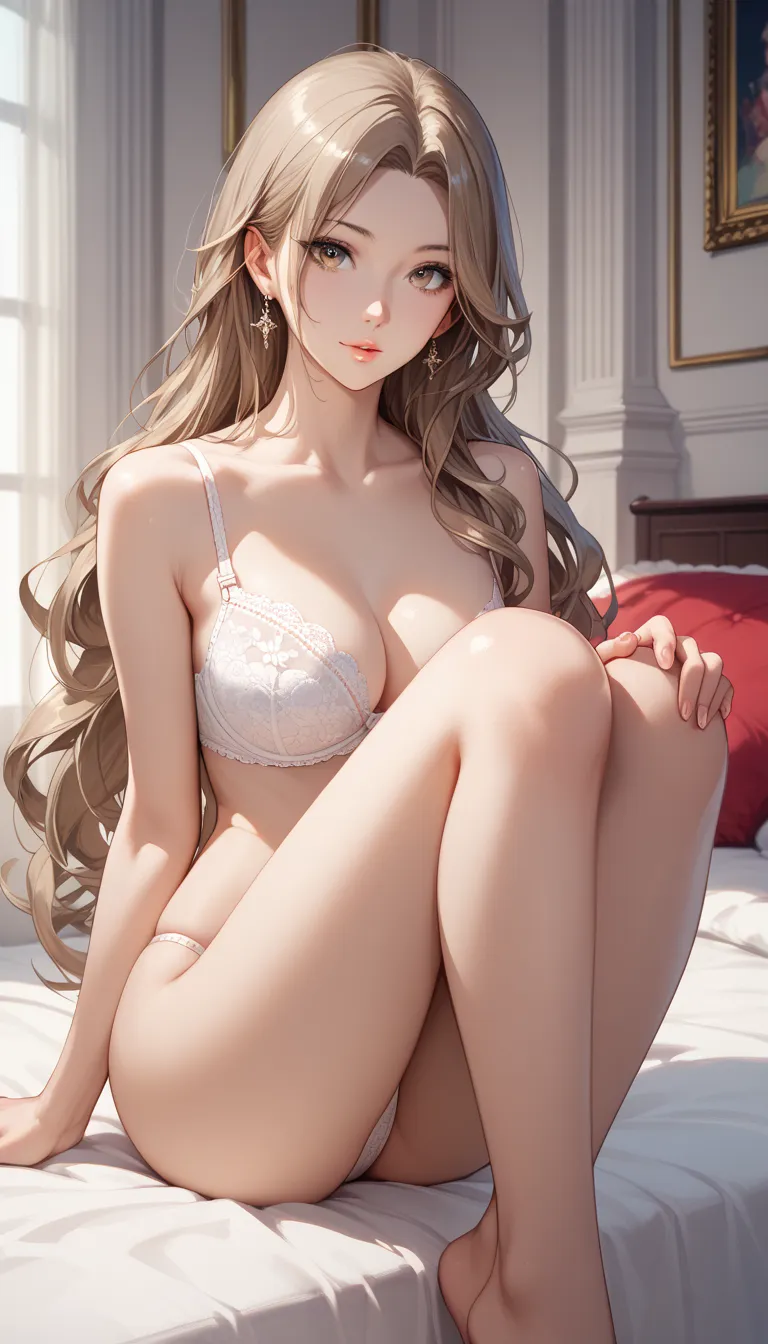 masterpiece, best quality, ultra-detailed, 8k, intricate details, わきDownを見せない, Down, no background, becomes transparent when you stare {x}, PE, front view, cowboy shot, perfect and beautiful face, beautiful breasts,  Read more, slim, lightbrown long hair, ...