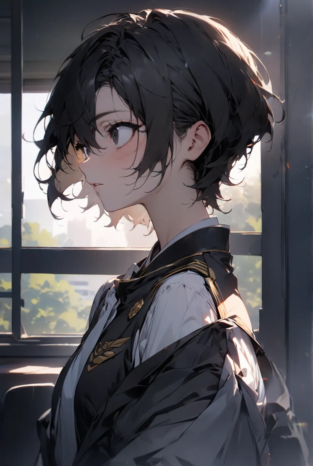 ((Best Quality)), (High Image Quality), ((Detailed Eye Description)), ((masterpiece)), ((Detailed:Face)), ((Handsome)), ((Attractive)), ((Detailed:eyes)), ((Detailed:Clothes)), ((Detailed:Hair)), (Black Hair), ((Refined Eyes)), (Lost In thought), ((deep bl...