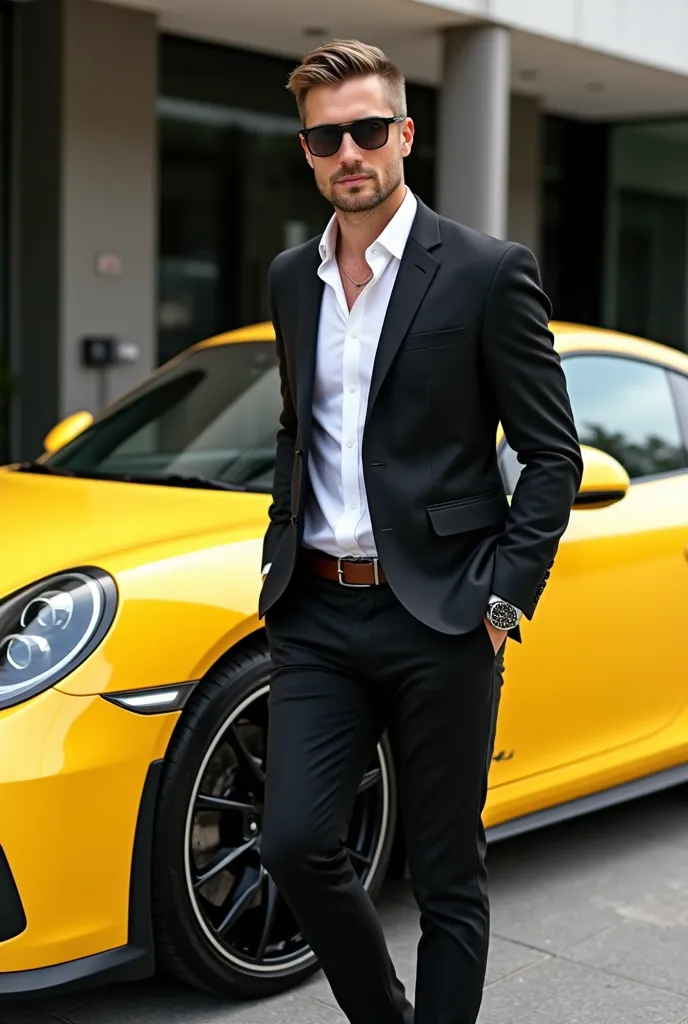 Me with yellow Porsche 