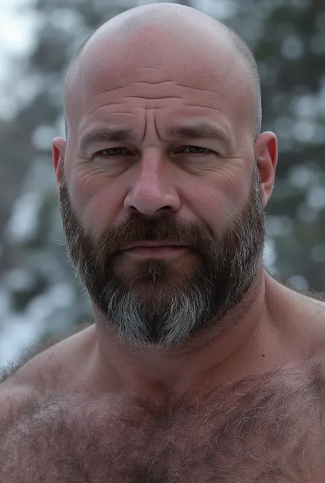 8K Very Lifelike Best Highest Realistic very Realistic real 8K very detailed highly photorealistic very detailed very lifelike photo of a Very Sexy handsome big bearded and rugged hairy burly muscular beefy buff bulked up bald daddy bear man, Realistically...