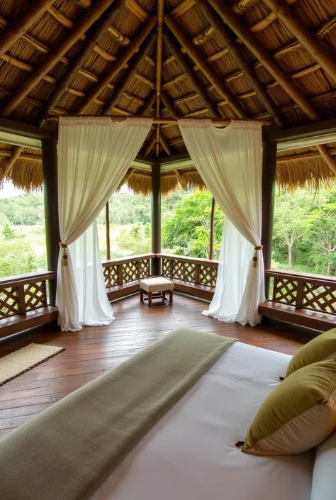 Eco-Suite (Comfort and sustainability at its best)

✔️ Location: Scattered around the resort, with views of the river and tropical gardens.
✔️ Design: Open spaces with palm roofs, bamboo furniture and natural stone details.
✔️ Bed: with organic cotton shee...