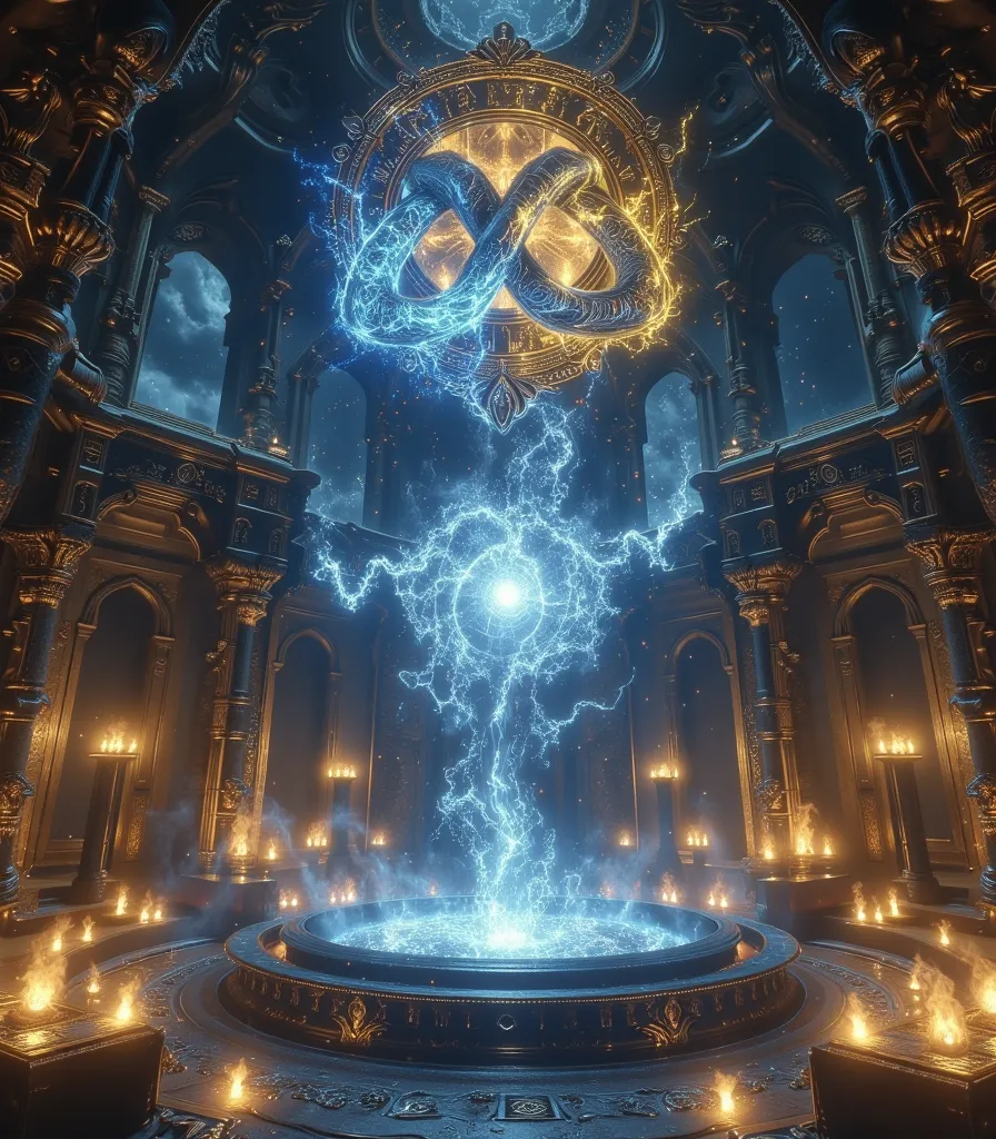 
**"A magical brotherhood symbolized by two intertwined alliances, radiating an ethereal glow. The alliances have arcane inscriptions shining in blue and gold, representing a powerful bond. to the center of the image,  appears in an elegant fountain , each...