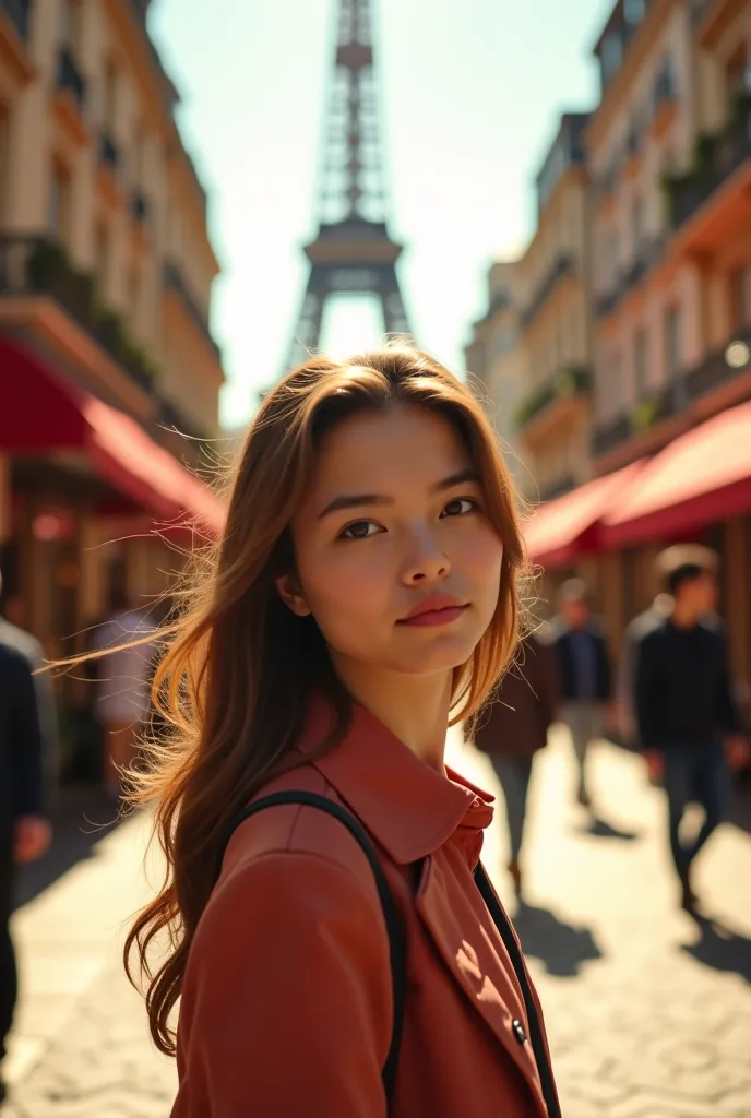 Make a video of an 18-year-old girl in Paris 