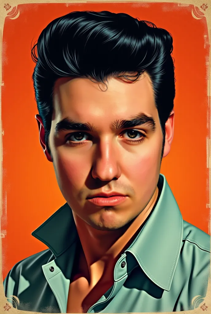 Pin-up retro style poster of Elvis Presley without text