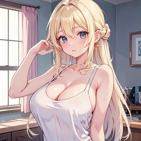 -body anime kawaii character, beautifully detailed eyes and lips, long eyelashes, soft and elegant expression. A young woman with a slender and graceful figure, wearing a perfect, sexy and elegant thicc body nice sexy appeal, large breasts and butt. Her fa...