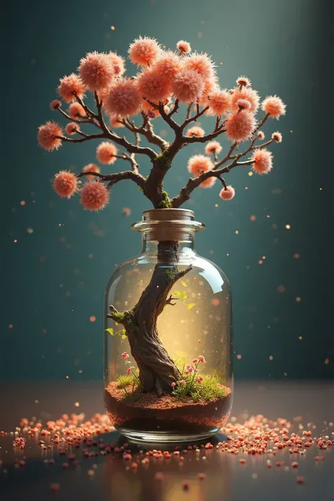 夢幻般art tree in a bottle, fluffy,  authentic , photore, kanon, 夢幻般, art, 彩色的葉子和樹枝，頭頂上有花朵. hyperdetailed photorerealism by greg rutkowski - h 1024 w 804 | f 1 6 鏡頭標記 2:2 s 3555 毫米薄膜粒 :1 個逼真的高解析度銳利對比!! intricate detailed atmospheric light refraction lighting ...