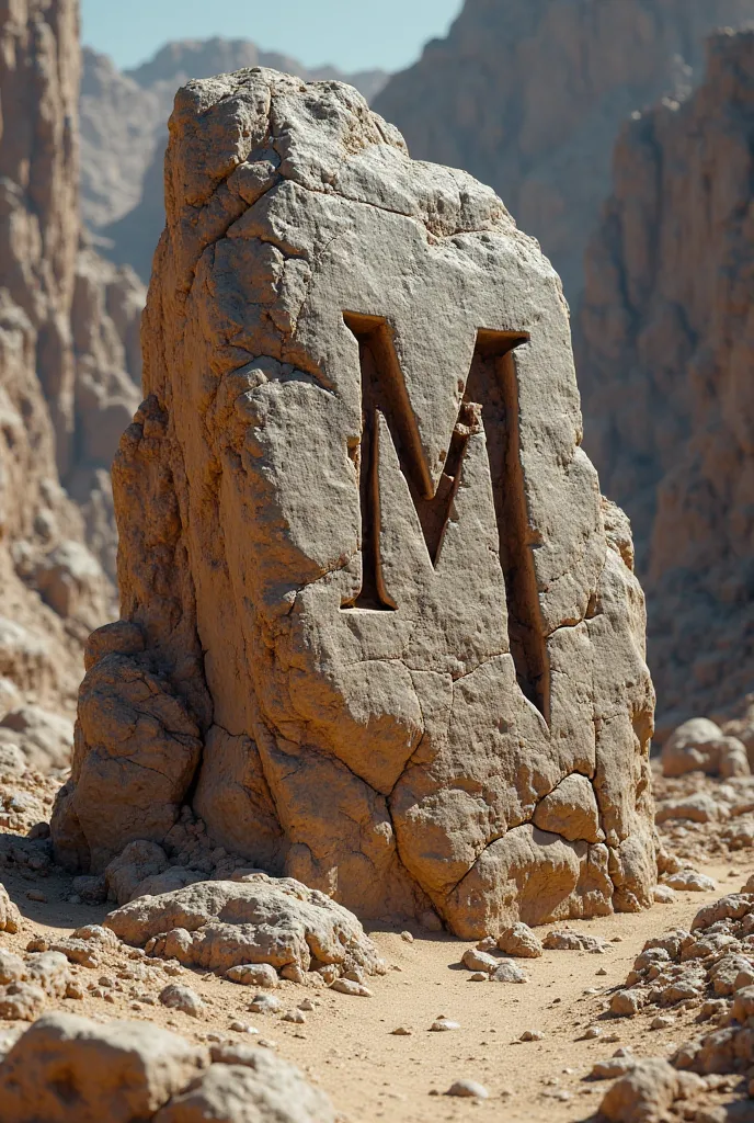 Make a rock picture. Write a letter on the picture: m