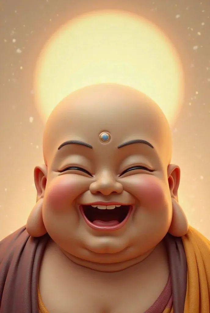 A laughing buddha smiling face 