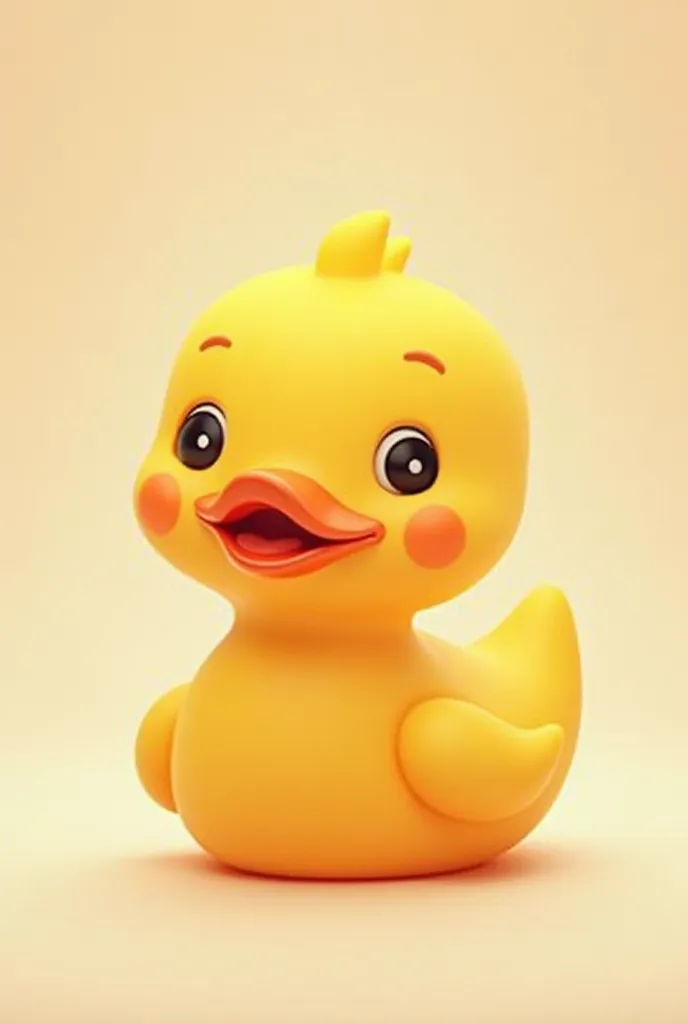 Rubber Duck cartoon 2D forward facing miuth closed beak