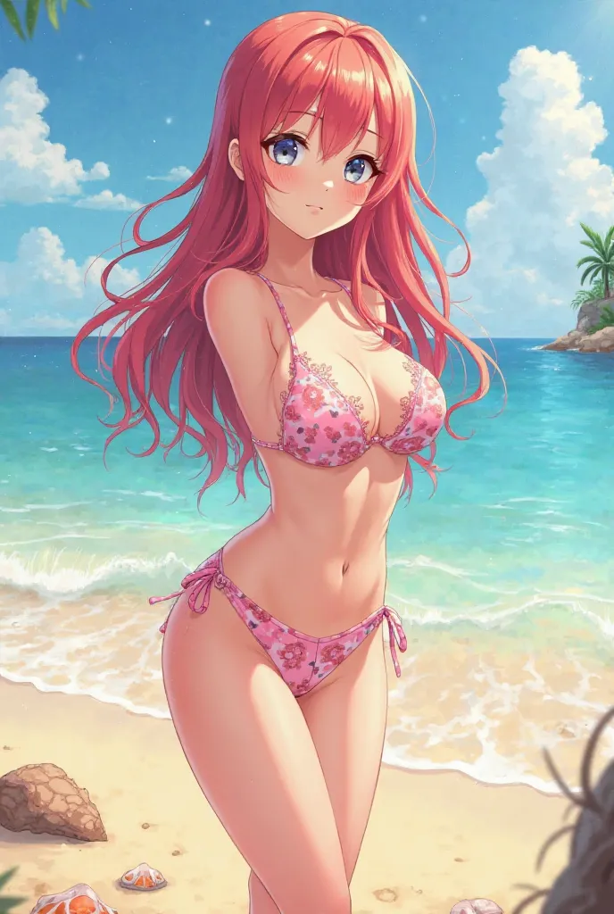 An anime girl in a bikini