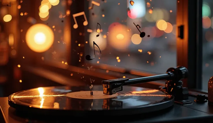 A musical vibe and mood — musical notes floating in the air, a quiet late-night city view, or a slow-spinning vinyl record.

Images that give you a dreamy feeling (dreamy) Add reflections from a wine glass or piano in a jazz bar.