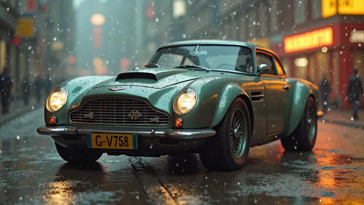 Cyberpunk Aston Martin vintage armored wagon、Shallow depth of field、(masterpiece:1.3) (最high quality:1.2) (high quality:1.1)、Cinematic Light, ((Cinema Lighting),(Natural light),(High level of artistry),(artistic),(Indistinguishable quality from the real th...