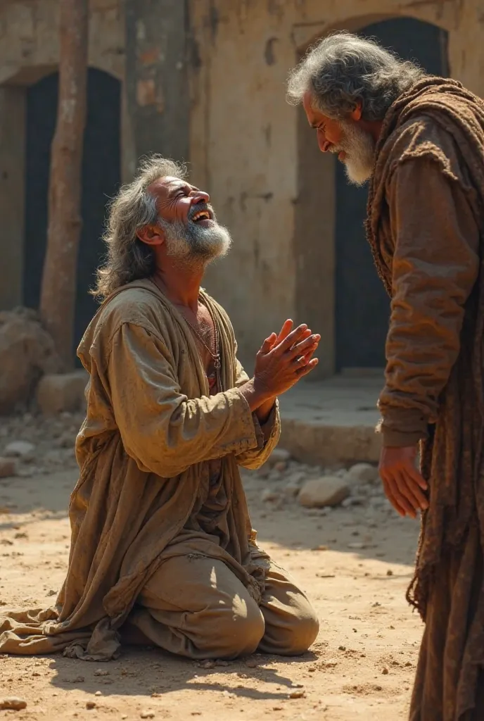 One day, he saw a poor man who was praying very happily. The rich man asked, "You have nothing, yet why are you so happy?"