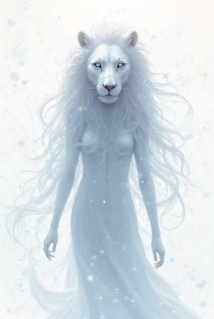  Anime style. Anime spirit with a lion's head. Ghost on a white background