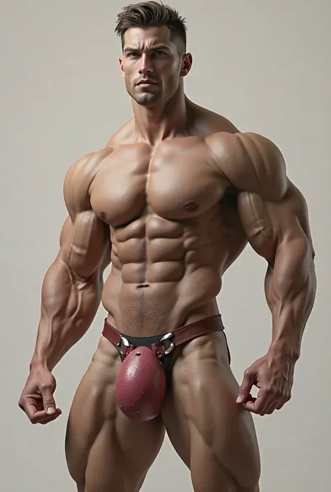  a naked man,  muscle , with big erect penis,realistic style 
